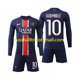 Fußballtrikots Paris Saint-Germain O Dembele 10 Kinder 2024-2025 Langarm Heimtrikotsatz kaufen